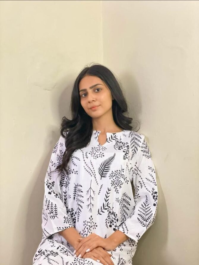 2pcs Women Stitched Linen Printed Shirt And Trouser