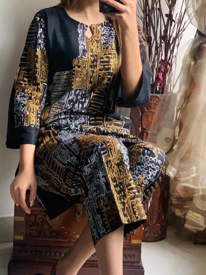 2pcs Women Stitched Linen Printed Suit