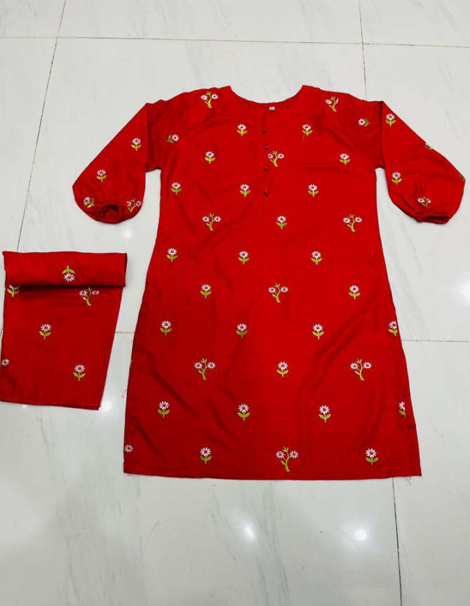 2pcs Women Stitched Linen Embroidered Suit