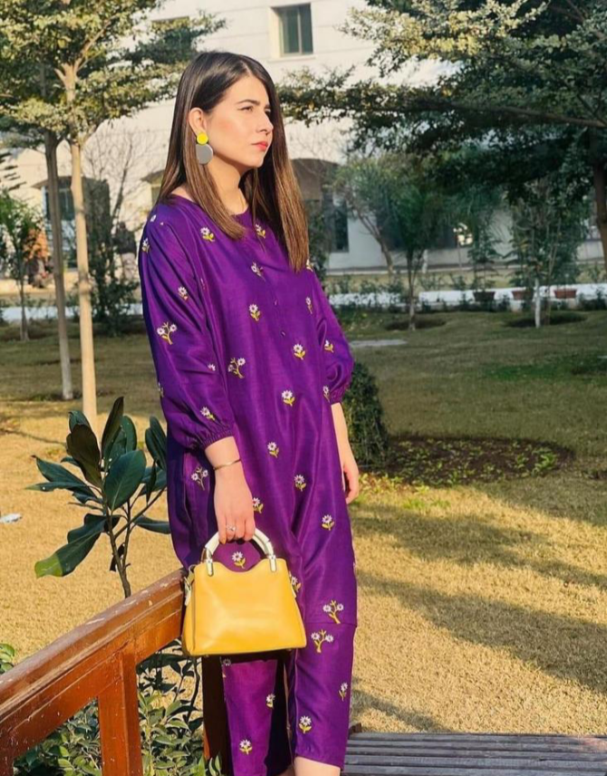 2pcs Women Stitched Linen Embroidered Suit