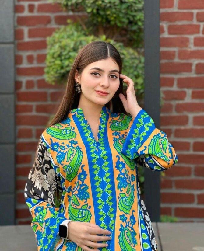 2pcs Women Stitched Printed Shirt And Trouser