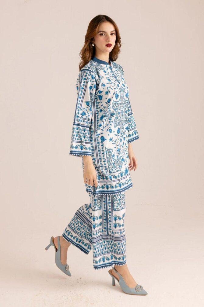 2pcs Women Stitched Printed Shirt And Trouser