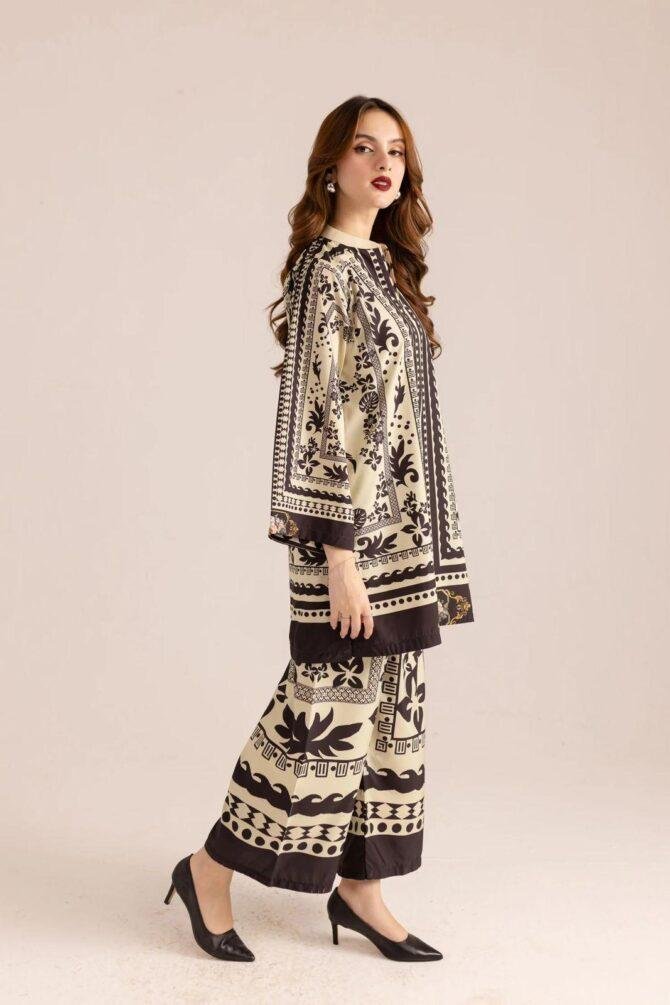 2pcs Women Stitched Printed Shirt And Trouser